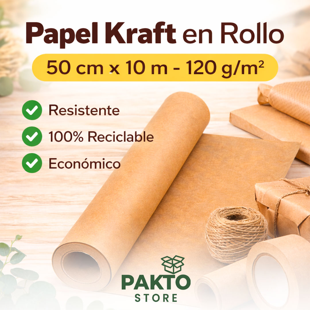 Papel Kraft en Rollo 50 cm × 10 m – 120 g para Embalaje