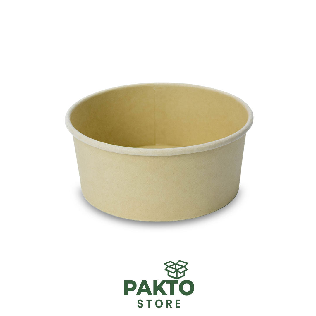Bowl Kraft 26 oz con Tapa | Envase Biodegradable para Ensaladas y Delivery