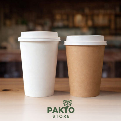 Vasos Biodegradables con Tapa para Bebidas Calientes y Frías
