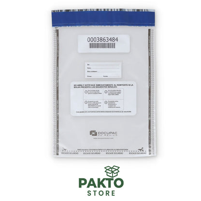Bolsa de Seguridad Inviolable 9” x 12.5” | Sello BlueVoid