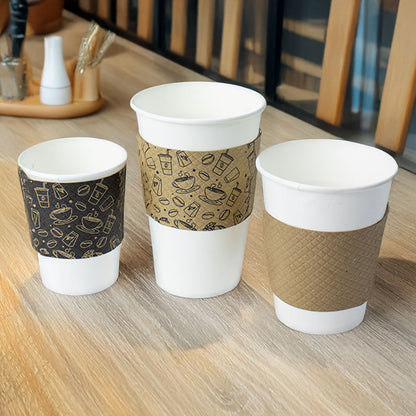 Fajilla de Cartulina Kraft Gofrada para Bebidas Calientes (1,000 pzas.)
