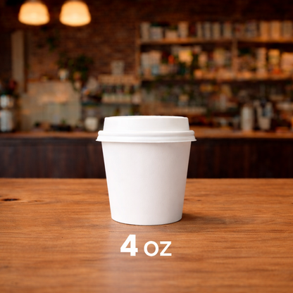 Vasos Biodegradables con Tapa para Bebidas Calientes y Frías