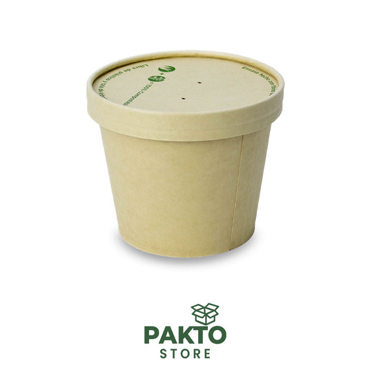 Contenedor Sopero de Bambú 21 oz con Tapa – Biodegradable para Delivery