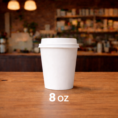 Vasos Biodegradables con Tapa para Bebidas Calientes y Frías