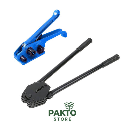 Kit Flejadora Manual Uso Rudo – Tensora + Cerradora para Fleje Plástico (12–19 mm)