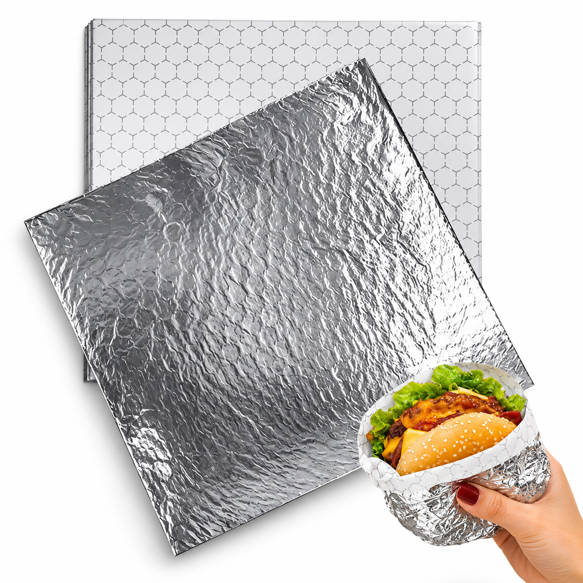 Papel Térmico de Aluminio Tipo Panal 30 × 30 cm – 100 Hojas