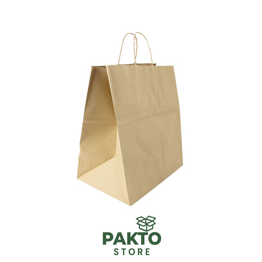 Bolsa de Papel Kraft con Asa Retorcida – 33 × 22 × 37 cm