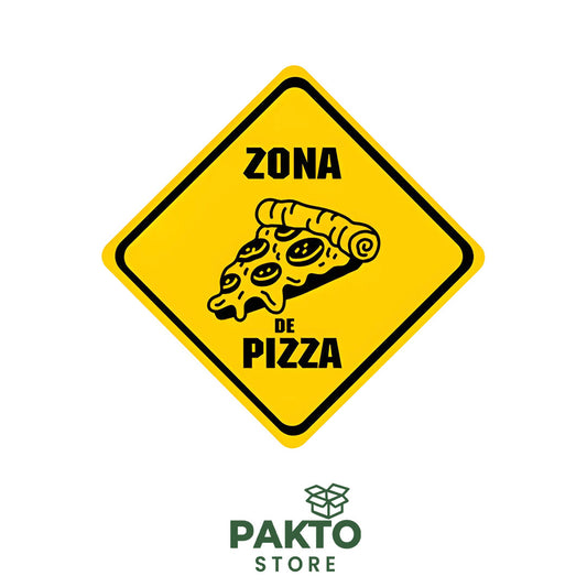 Señal Decorativa "Zona de Pizza" 40 × 40 cm para Pizzería