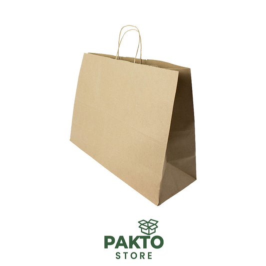 Bolsa de Papel Kraft con Asa Retorcida – 40 × 14 × 30 cm