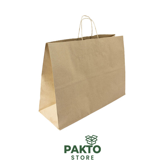 Bolsa de Papel Kraft con Asa Retorcida – 40 × 14 × 30 cm