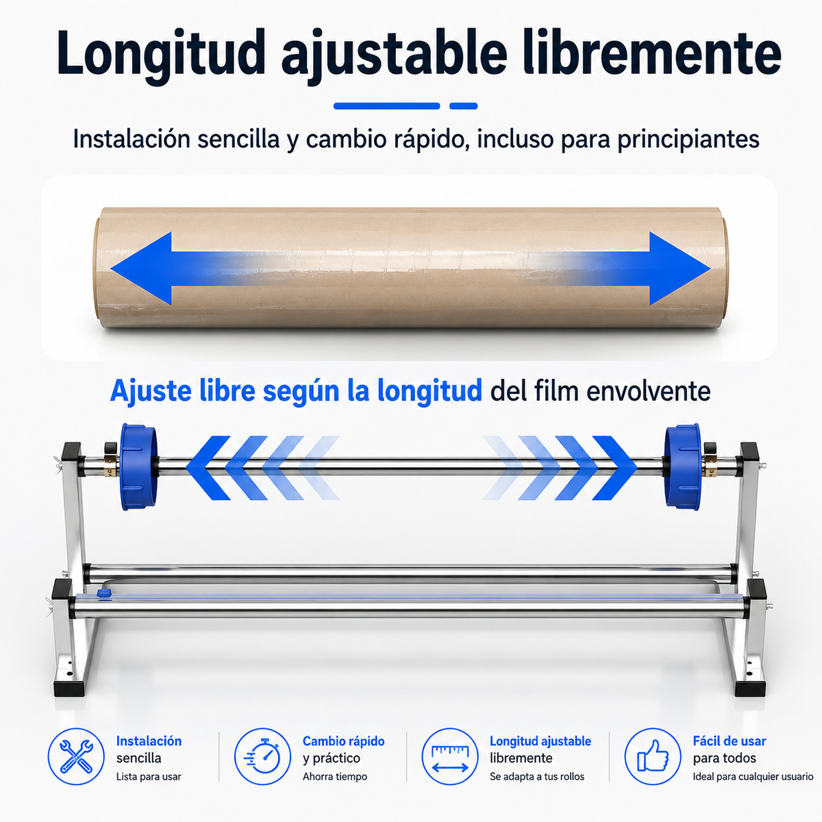 Despachador Manual de Película Stretch 50 cm con Cortador Deslizante